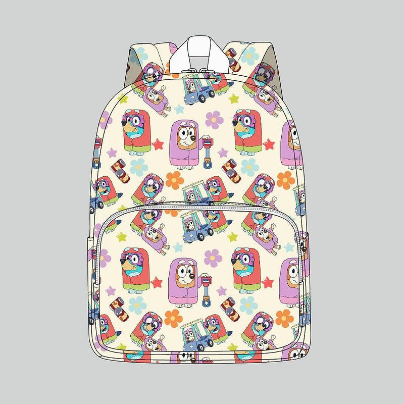 girls flower blue cartoon dog backpack preorder