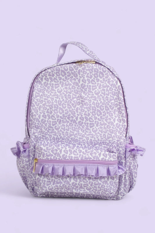 girls lavender cheetah shoulder bag mini bag preorder