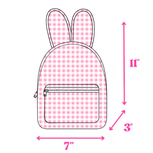 Easter bunny pink plaid backpack preorder