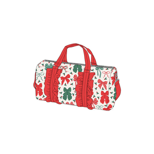 Christmas red green bow design duffle bag preorder