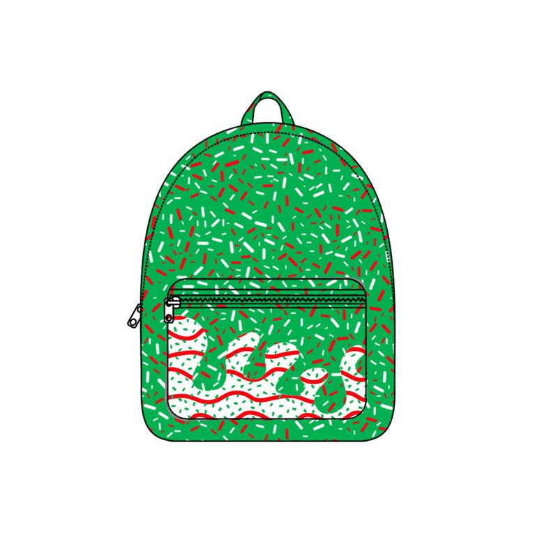 Christmas green ice cream sprinkle design kids baby backpack preorder