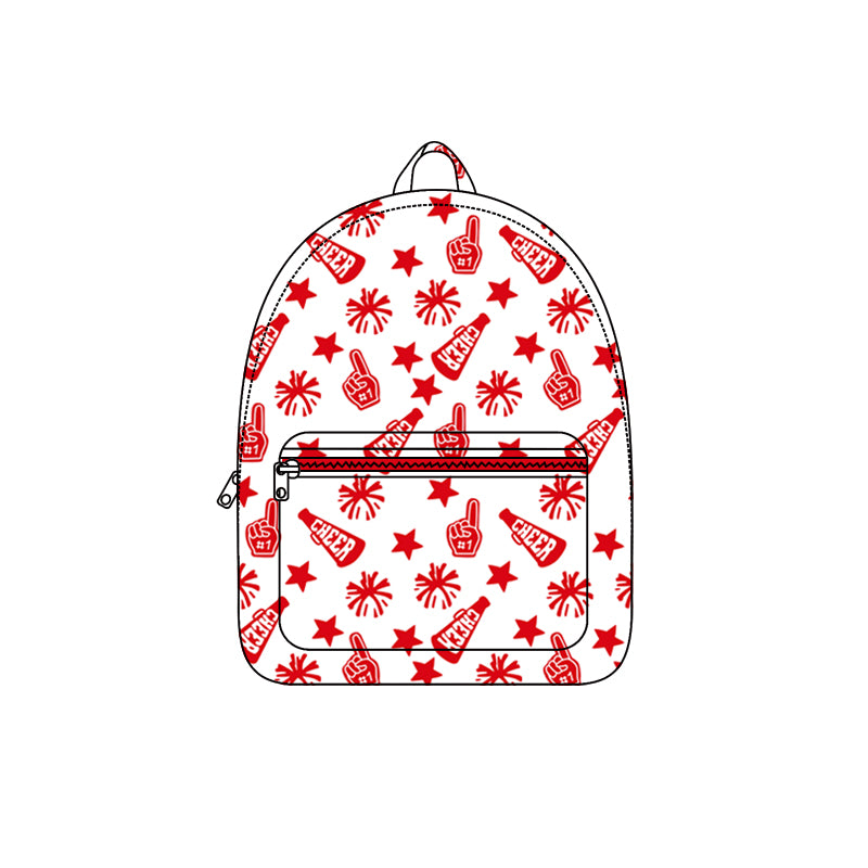 Red cheer design kids baby backpack preorder
