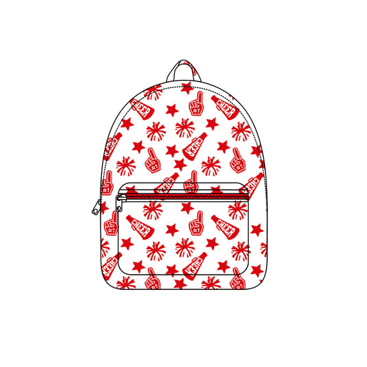 Red cheer design kids baby backpack preorder