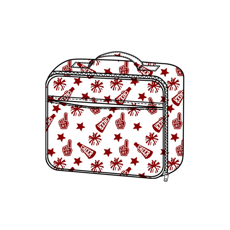 Wine red cheer design lunch box bag preorder