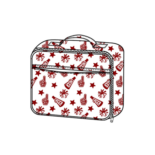 Wine red cheer design lunch box bag preorder