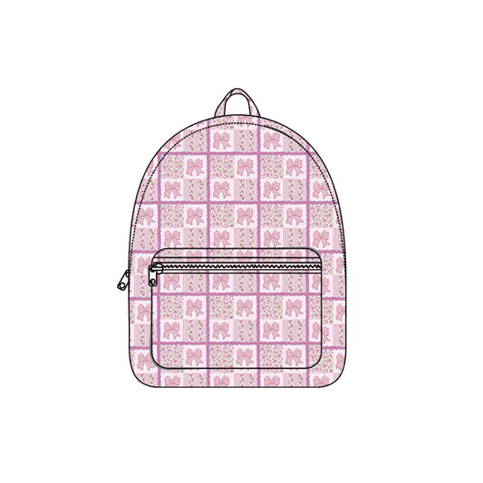 Pink bow design kids baby backpack preorder