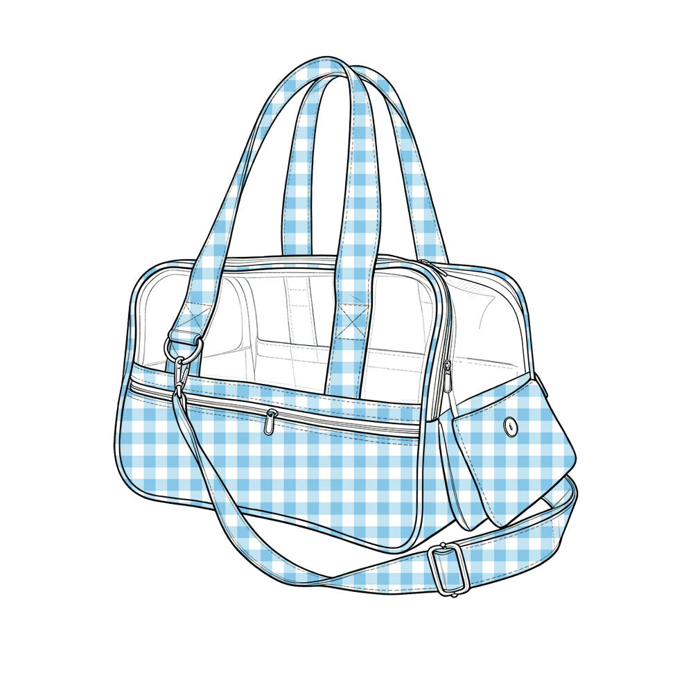 Blue plaid design kids baby backpack preorder