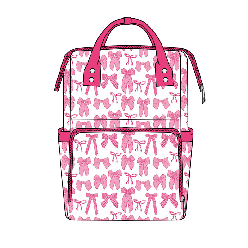 Pink bow design kids baby backpack preorder