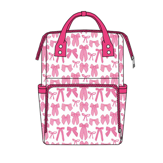 Pink bow design kids baby backpack preorder