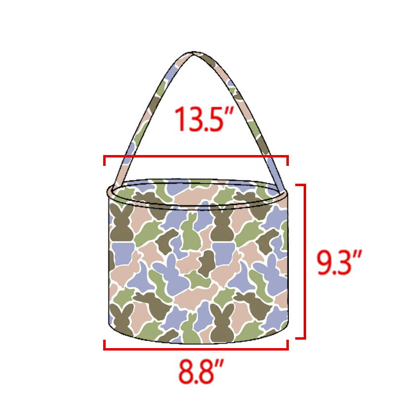 Easter camo bunny print basket bag preorder
