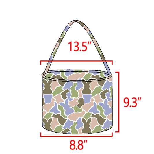 Easter camo bunny print basket bag preorder