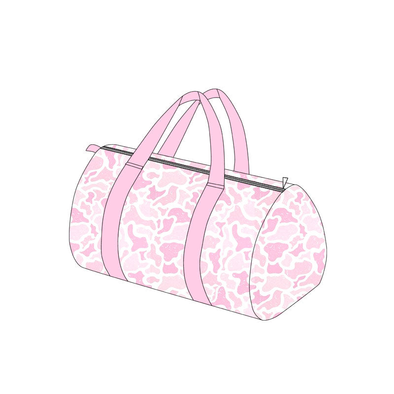 Pink camo design duffle bag preorder