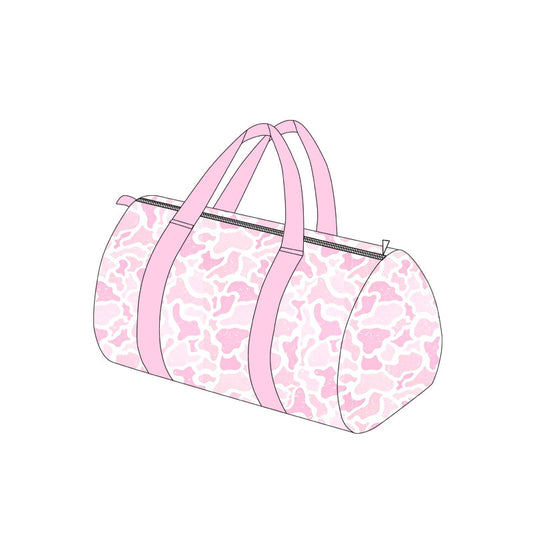 Pink camo design duffle bag preorder