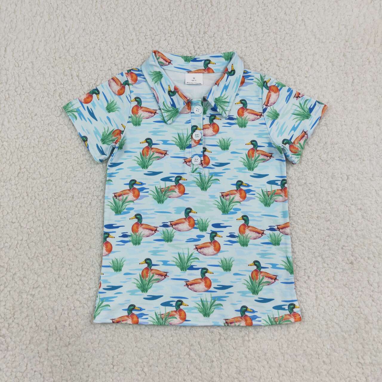 Mallard duck boy short sleeve pullover top