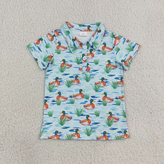 Mallard duck boy short sleeve pullover top
