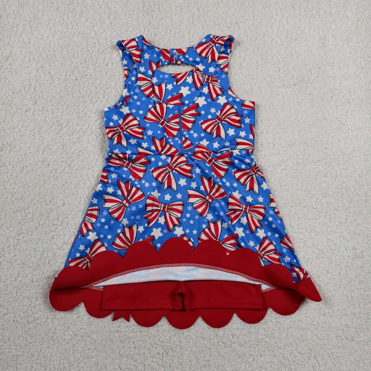 July 4th bow design girls summer yoga dress