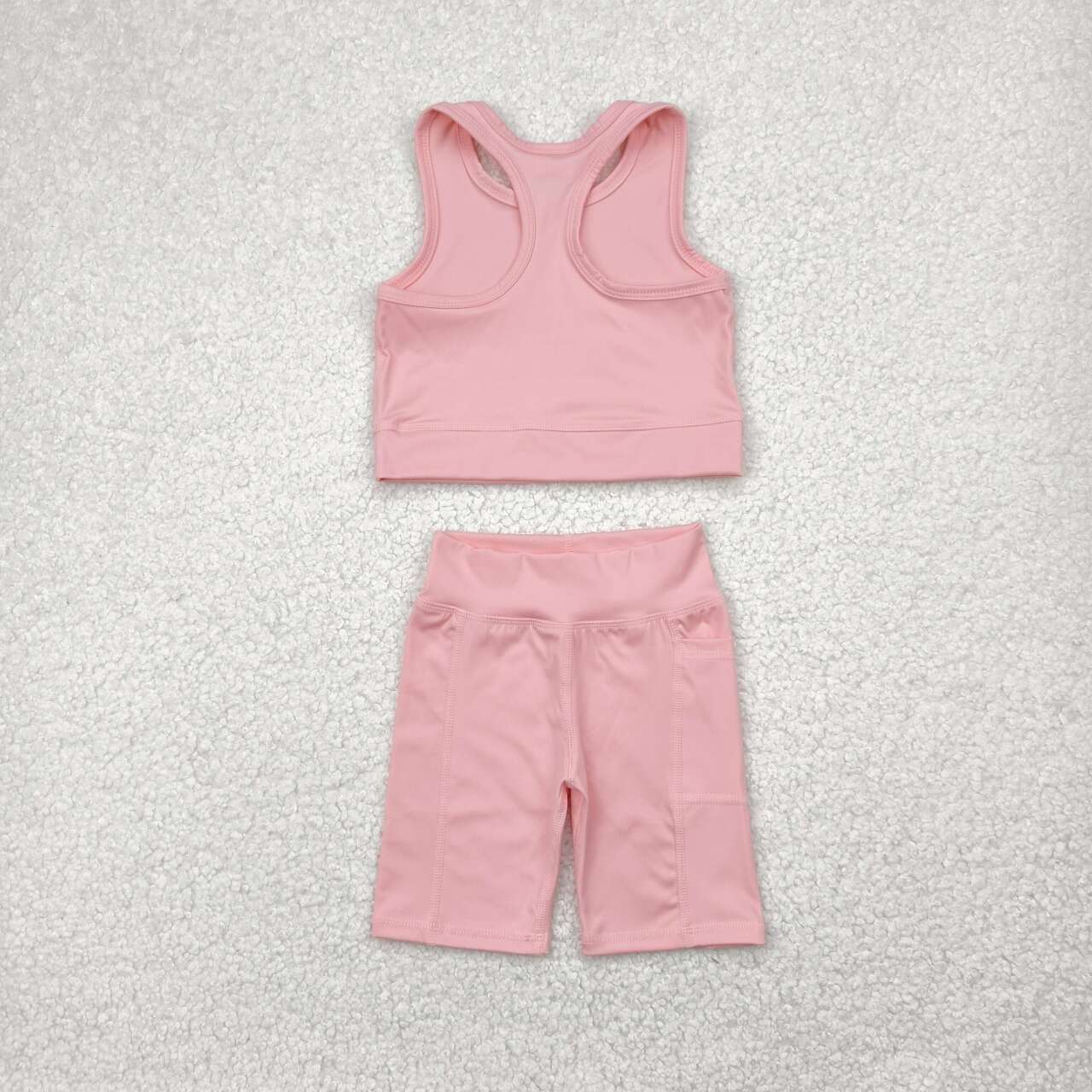Baby girls pink two pieces active wear athletic summer yoga outfit