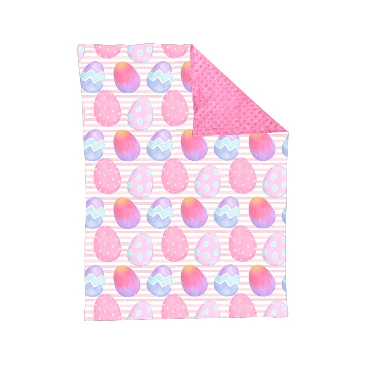 infant baby girls Easter egg pink fleece blanket preorder