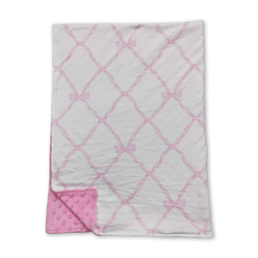 toddle kids blue bow soft blanket