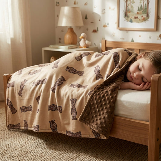 Toddle baby boy duck call brown blanket