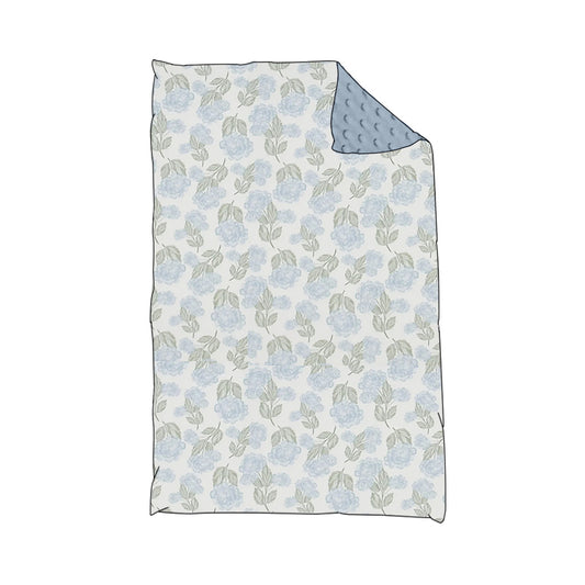 Blue floral kids baby soft blanket preorder