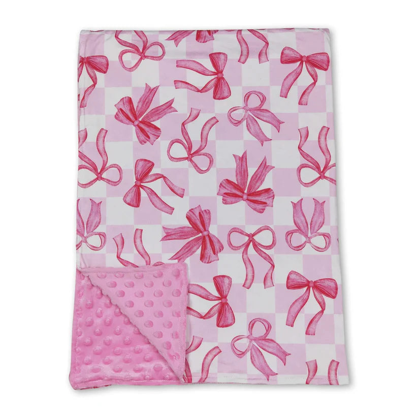 toddle kids blue bow soft blanket