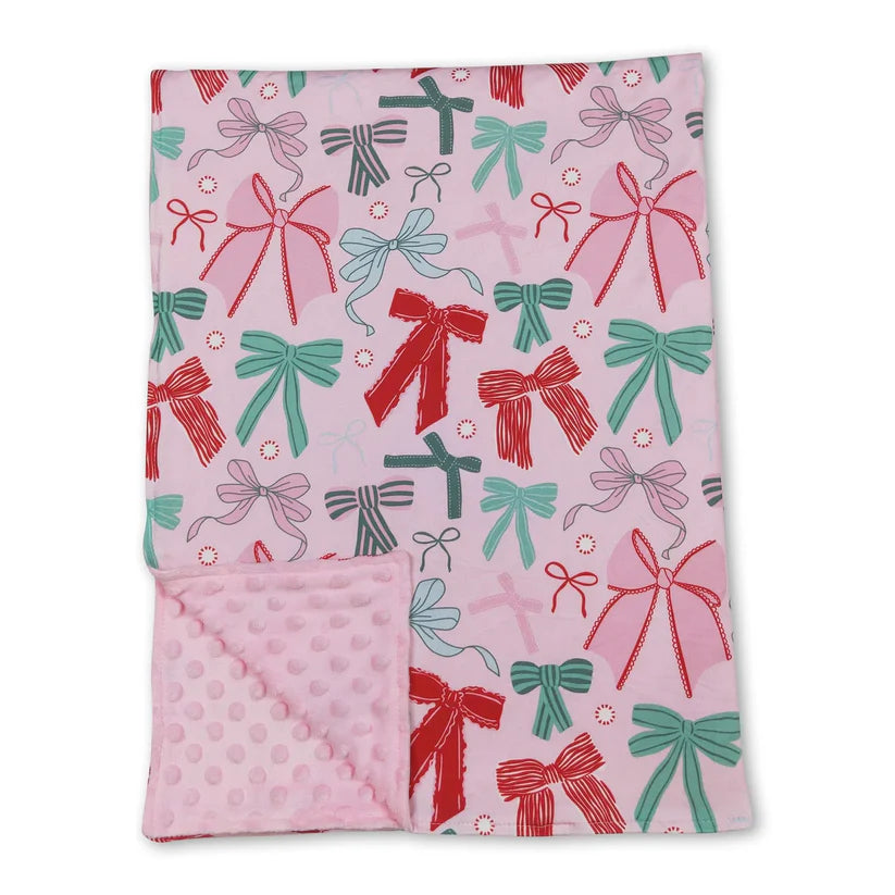 toddle kids blue bow soft blanket