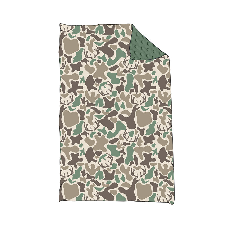 toddle kids deer camo hunting season soft blanket