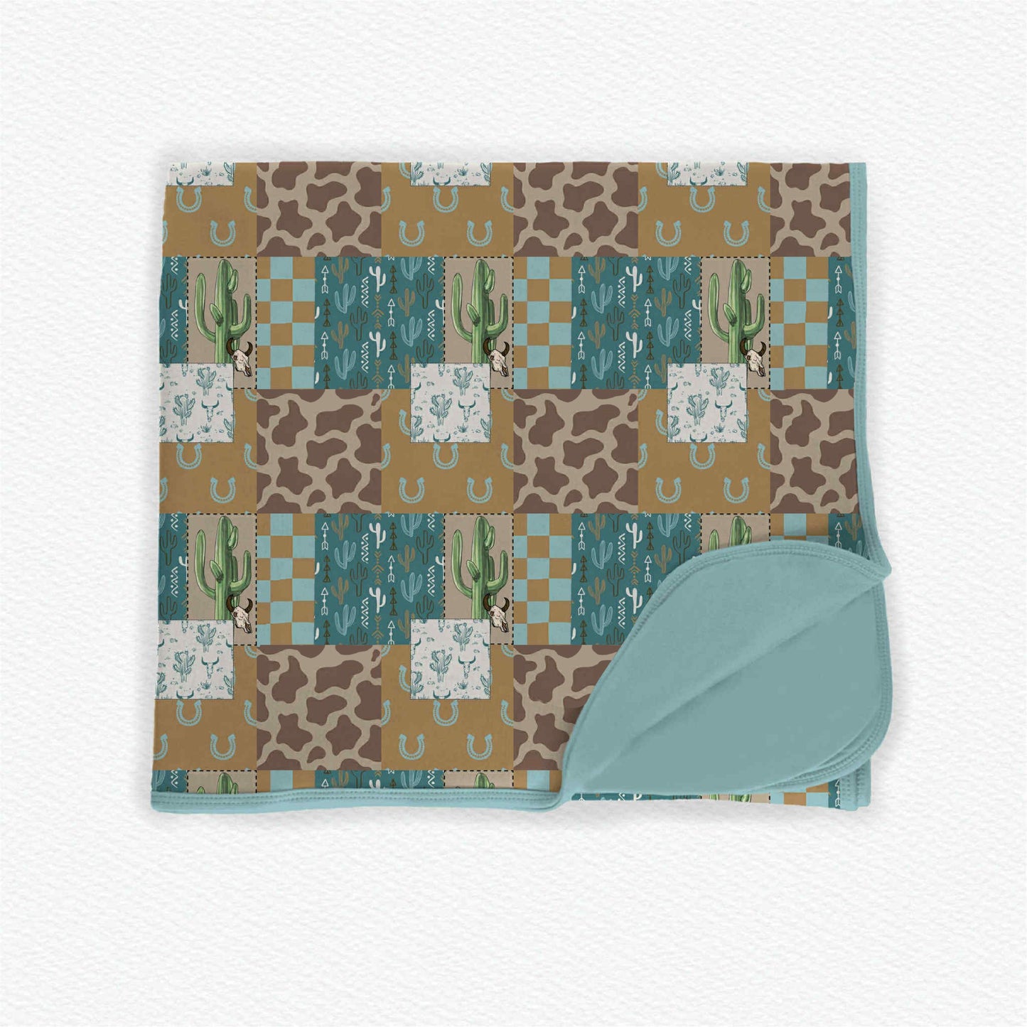 toddle kids western cactus print soft blanket preorder