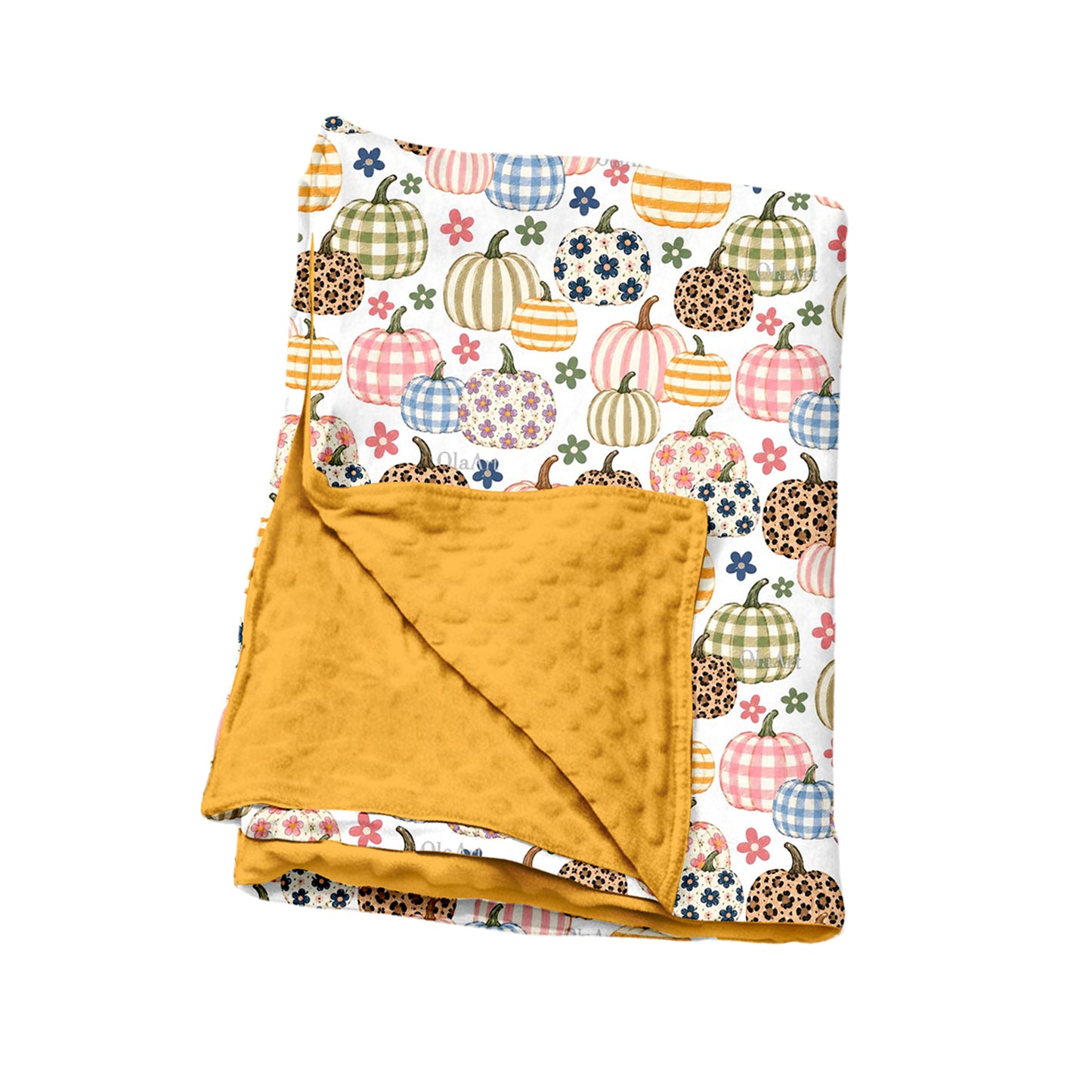 toddle kids colorful pumpkins print soft blanket preorder