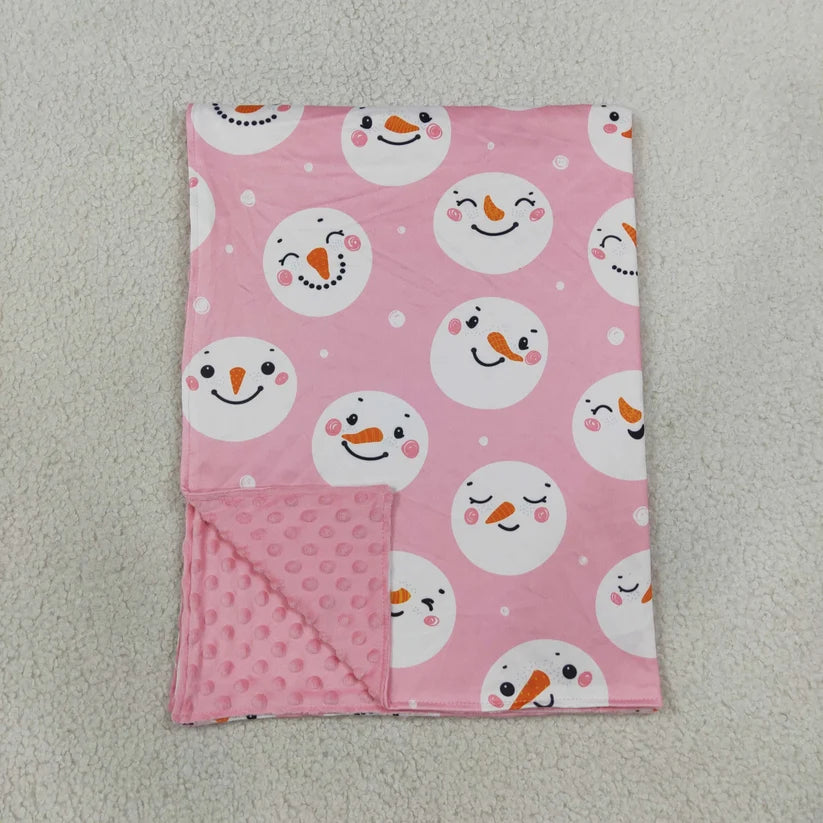 Christmas snowman print long sleeve set romper blanket matching outfit