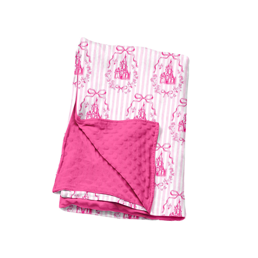 Toddle kids pink castle soft blanket preorder