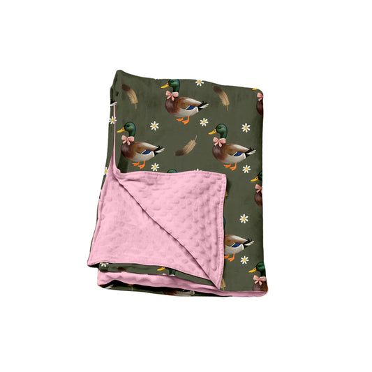 Toddle kids duck flowers design soft blanket
