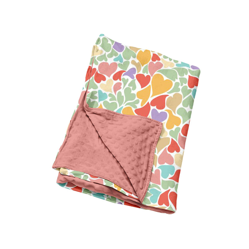 Toddle kids Valentines heart design soft blanket