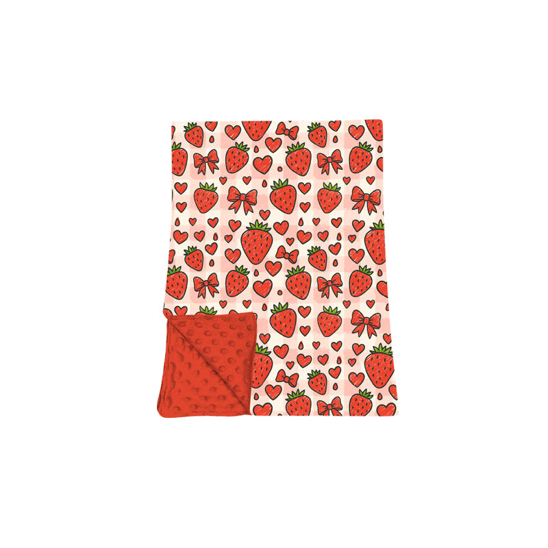 Toddle kids strawberry design soft blanket preorder