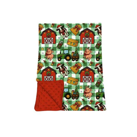 Toddle kids Christmas farm animal design soft blanket preorder