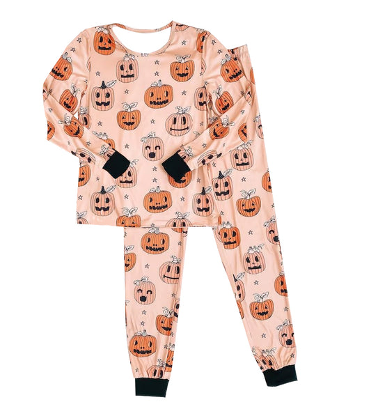 Preorder Adult women Halloween pumpkin pajama set