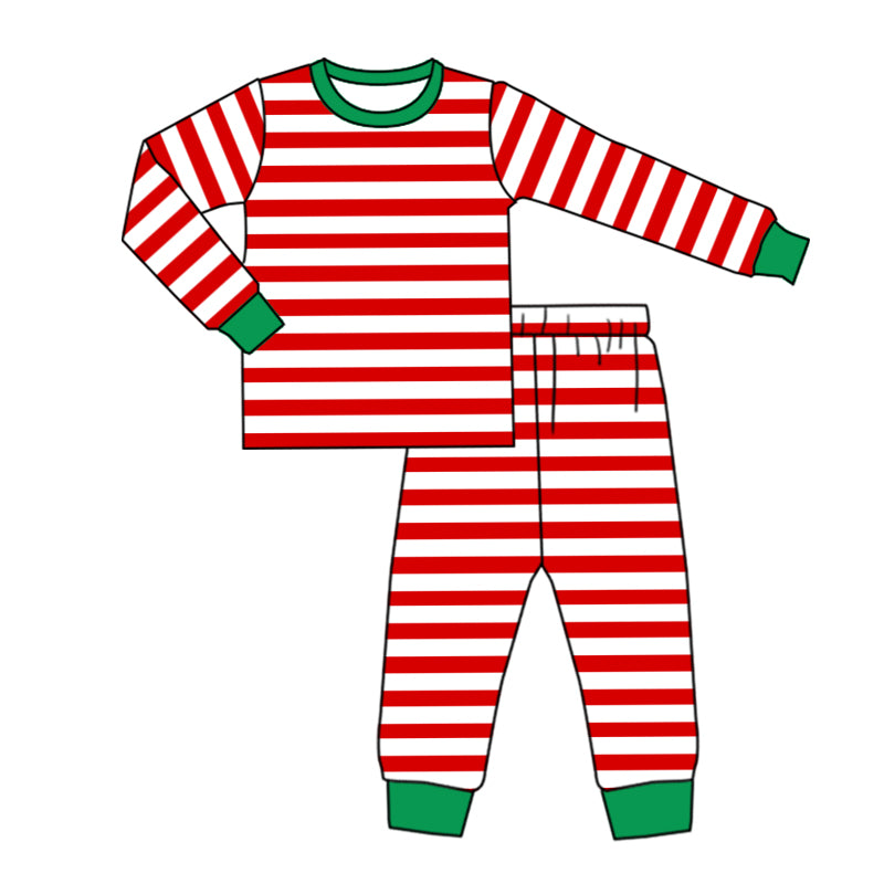 Preorder Adult man red stripes Christmas family pajama set