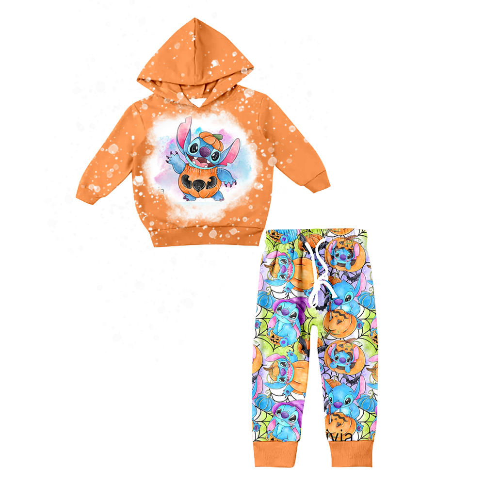 boy cartoon print long sleeve hoodie set preorder