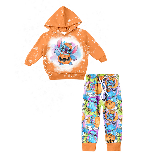 boy cartoon print long sleeve hoodie set preorder