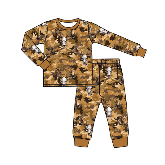 Camouflage cow long sleeve pajama set kids sleepwear preorder