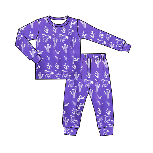 western cactus horse purple pajama set preorder