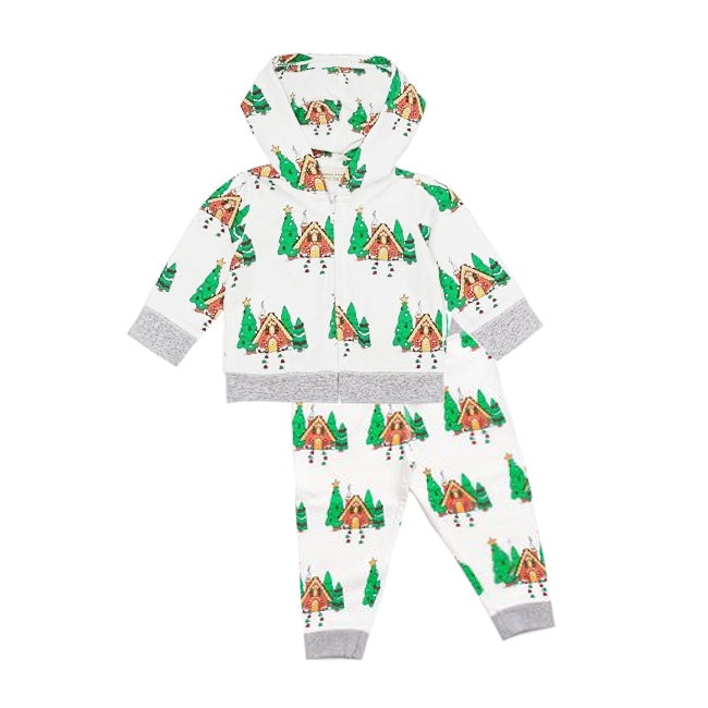 baby boy Christmas house tree hoodie set preorder