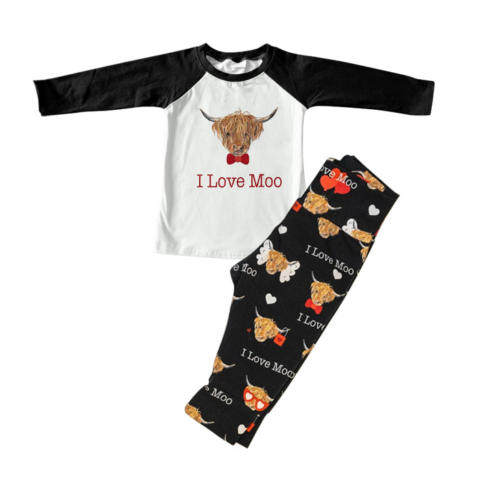 I love moo highland cow valentines day outfit preorder