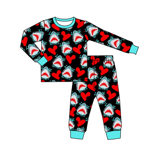 valentines heart boy long sleeve outfit preorder