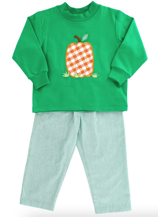 baby boy long sleeve pumpkin shirt matching leggings outfit preorder
