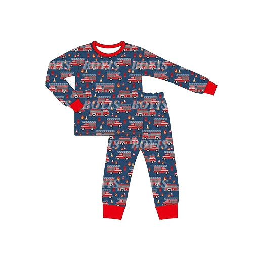 baby boy outfit fire fighting truck long sleeve clothes preorder