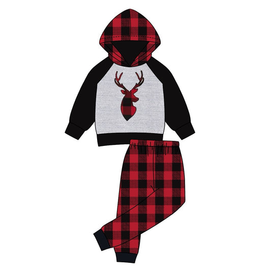 Christmas reindeer baby boy fall winter hoodie clothes preorder