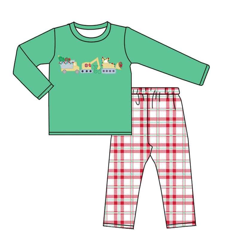 baby boy Christmas construction long sleeve tunic top matching pants fall winter outfit preorder