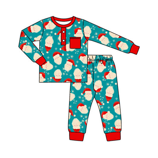 baby boy christmas santa claus snowflake pajama set fall winter clothes preorder